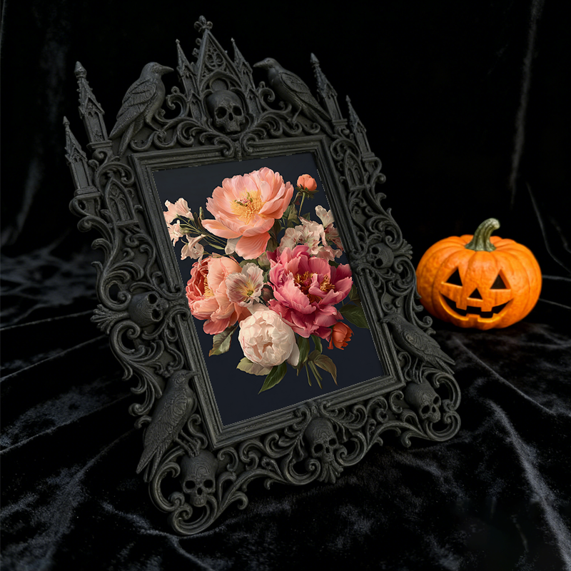 Rare-gem Gothic Dark-style Photo Frame | Werewolf Cosplay Group Photo Backdrop Decor, Photo Ornament, Wall/Table Dual-use, Rustic Frame
