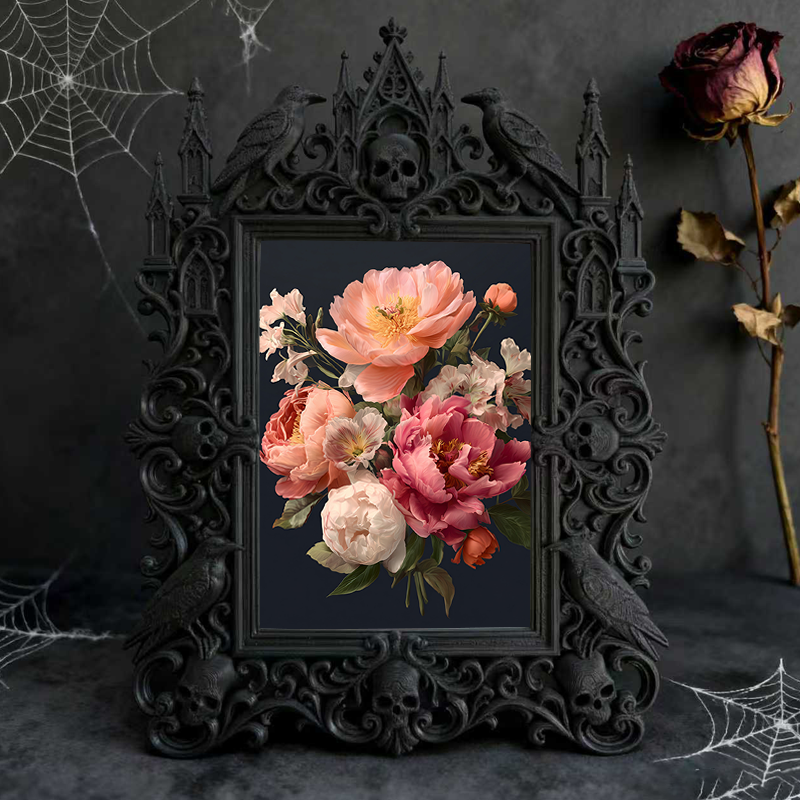 Rare-gem Gothic Dark-style Photo Frame | Werewolf Cosplay Group Photo Backdrop Decor, Photo Ornament, Wall/Table Dual-use, Rustic Frame