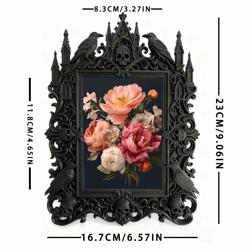 Rare-gem Gothic Dark-style Photo Frame | Werewolf Cosplay Group Photo Backdrop Decor, Photo Ornament, Wall/Table Dual-use, Rustic Frame