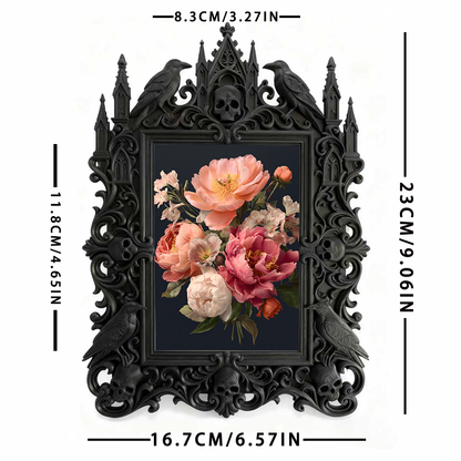 Rare-gem Gothic Dark-style Photo Frame | Werewolf Cosplay Group Photo Backdrop Decor, Photo Ornament, Wall/Table Dual-use, Rustic Frame