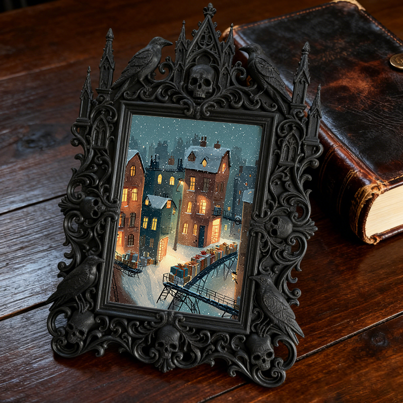 Reel-famous Gothic Dark-style Photo Frame | Gothic Handmade Aromatherapy Wax Tablet Shop Decor, Photo Ornament, Wall-mountable & Tabletop, P