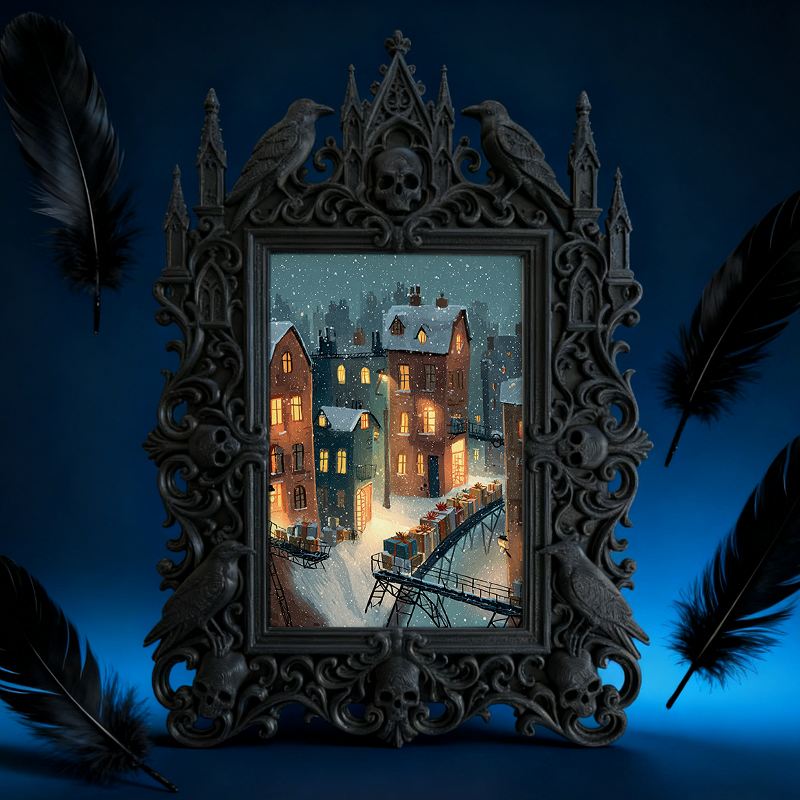 Reel-famous Gothic Dark-style Photo Frame | Gothic Handmade Aromatherapy Wax Tablet Shop Decor, Photo Ornament, Wall-mountable & Tabletop, P