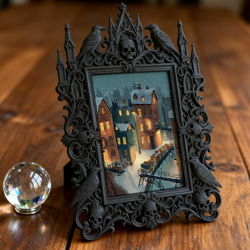 Reel-famous Gothic Dark-style Photo Frame | Gothic Handmade Aromatherapy Wax Tablet Shop Decor, Photo Ornament, Wall-mountable & Tabletop, P