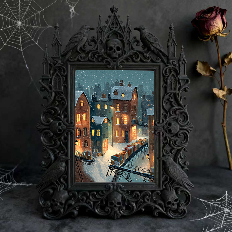 Reel-famous Gothic Dark-style Photo Frame | Gothic Handmade Aromatherapy Wax Tablet Shop Decor, Photo Ornament, Wall-mountable & Tabletop, P