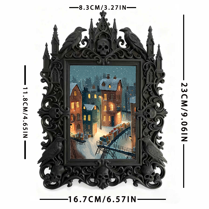 Reel-famous Gothic Dark-style Photo Frame | Gothic Handmade Aromatherapy Wax Tablet Shop Decor, Photo Ornament, Wall-mountable & Tabletop, P