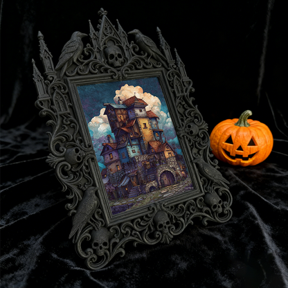 Insta-trending Gothic Dark-style Photo Frame | Dark Academia Scrapbook Studio Decor, Photo Ornament, Wall/Table Dual-use, Durable Frame