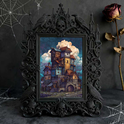 Insta-trending Gothic Dark-style Photo Frame | Dark Academia Scrapbook Studio Decor, Photo Ornament, Wall/Table Dual-use, Durable Frame