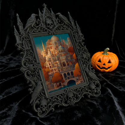 Shop-top-pick Gothic Dark-style Photo Frame | Vampire-themed Board Game Bar Table Decor, Photo Ornament, Wall-mountable & Tabletop, Lightwei
