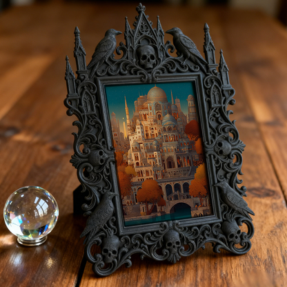 Shop-top-pick Gothic Dark-style Photo Frame | Vampire-themed Board Game Bar Table Decor, Photo Ornament, Wall-mountable & Tabletop, Lightwei