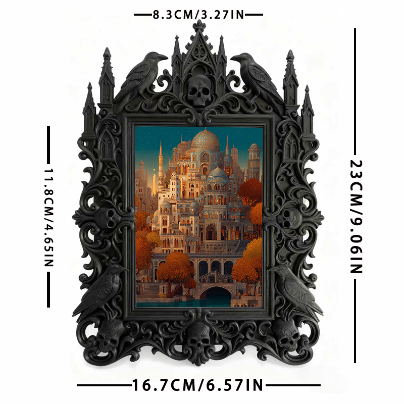 Shop-top-pick Gothic Dark-style Photo Frame | Vampire-themed Board Game Bar Table Decor, Photo Ornament, Wall-mountable & Tabletop, Lightwei