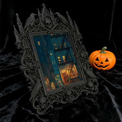 Bestselling-essential Gothic Dark-style Photo Frame | Witchy Crystal Tumbled Stone Shop Decor, Photo Ornament, Dual-use Display, Retro Plast