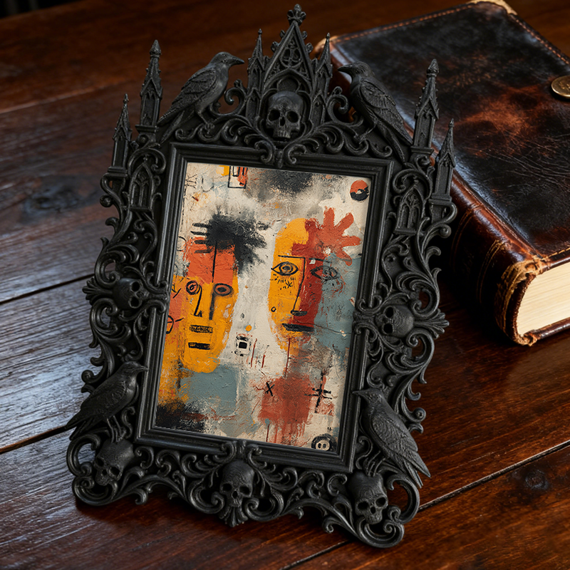 Highly-sought Gothic Dark-style Photo Frame | Gothic Matte Lipstick Collection Display Decor, Photo Ornament, Wall-mountable & Tabletop, Scr