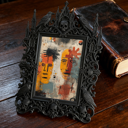 Highly-sought Gothic Dark-style Photo Frame | Gothic Matte Lipstick Collection Display Decor, Photo Ornament, Wall-mountable & Tabletop, Scr
