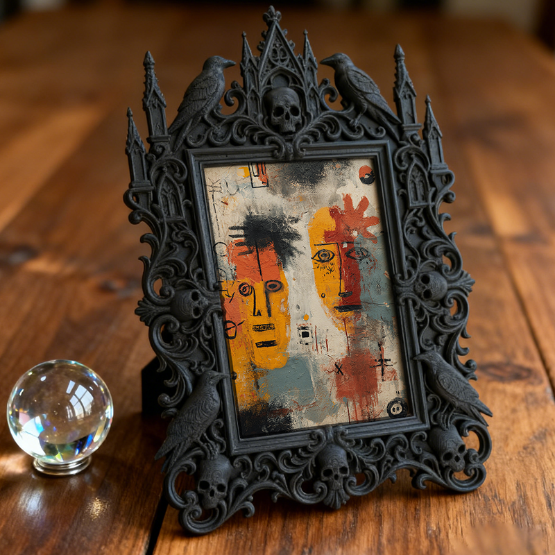 Highly-sought Gothic Dark-style Photo Frame | Gothic Matte Lipstick Collection Display Decor, Photo Ornament, Wall-mountable & Tabletop, Scr