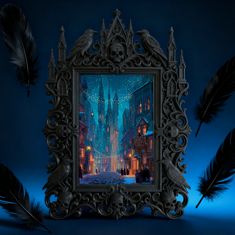 Trend-buzzing Gothic Dark-style Photo Frame | Punk Rock Vintage Patch Shop Decor, Photo Ornament, Wall/Table Dual-use, Eco-friendly Frame