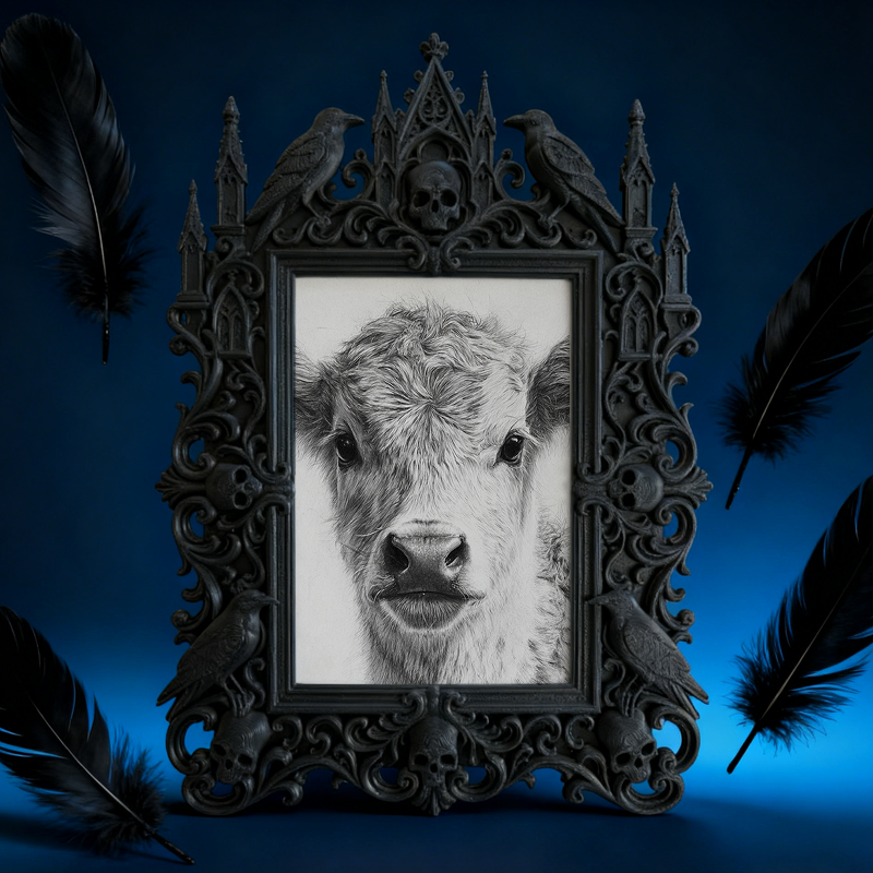 Exclusive-stock-drop Gothic Dark-style Photo Frame | Occult Rune Engraving Studio Decor, Photo Ornament, Wall-mountable & Tabletop, Collecti