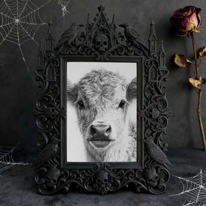 Exclusive-stock-drop Gothic Dark-style Photo Frame | Occult Rune Engraving Studio Decor, Photo Ornament, Wall-mountable & Tabletop, Collecti