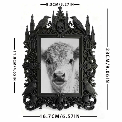 Exclusive-stock-drop Gothic Dark-style Photo Frame | Occult Rune Engraving Studio Decor, Photo Ornament, Wall-mountable & Tabletop, Collecti