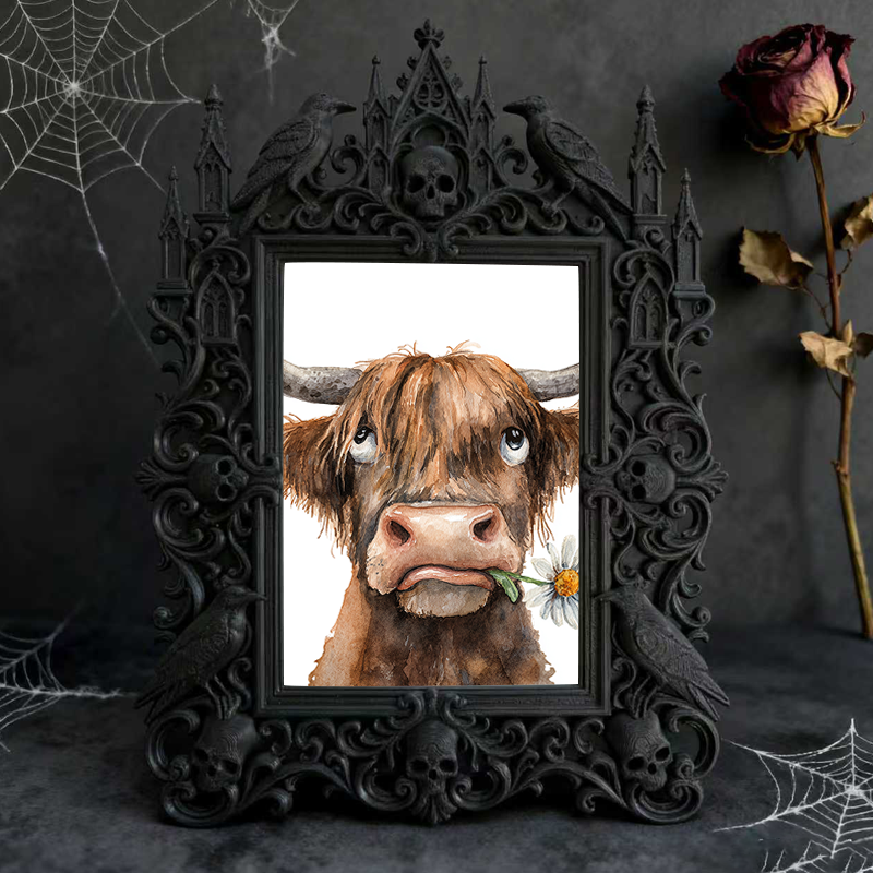 Rare-gem-pick Gothic Dark-style Photo Frame | Werewolf-themed Wilderness Camping Tent Decor, Photo Ornament, Wall/Table Dual-use, Rustic Fra