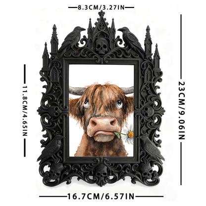 Rare-gem-pick Gothic Dark-style Photo Frame | Werewolf-themed Wilderness Camping Tent Decor, Photo Ornament, Wall/Table Dual-use, Rustic Fra