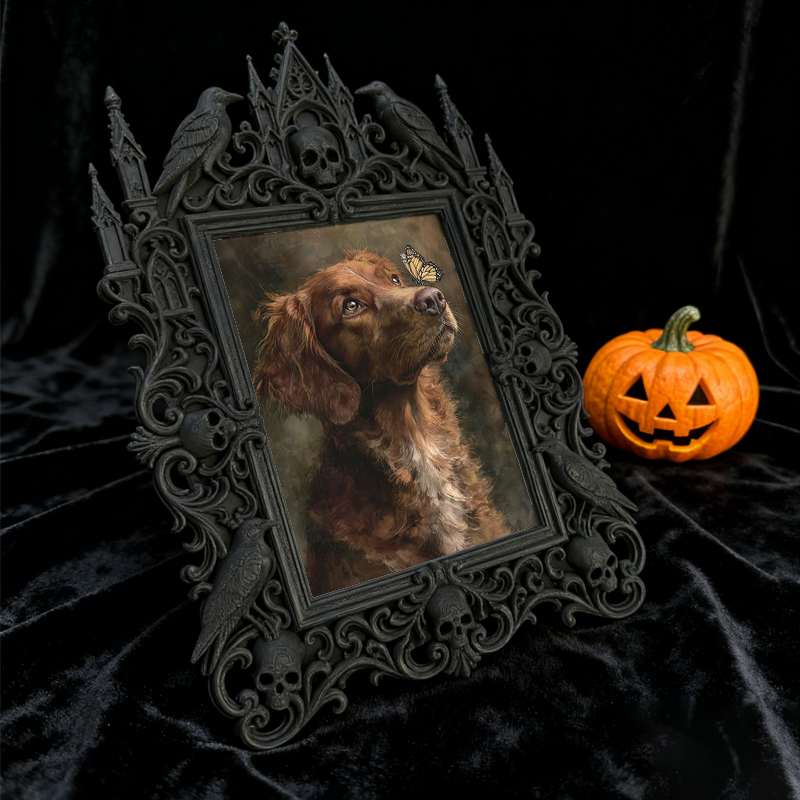 TikTok-trending Gothic Dark-style Photo Frame | Gothic Eyelash Perm Studio Shelf Decor, Photo Ornament, Wall-mountable & Tabletop, High-glos