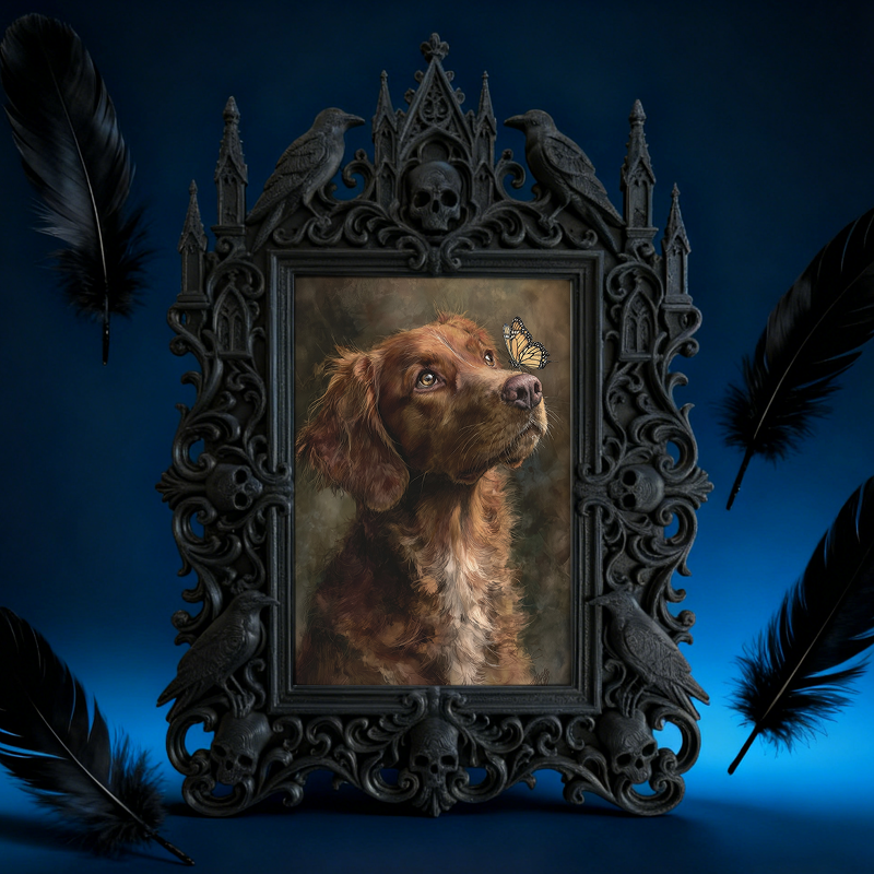 TikTok-trending Gothic Dark-style Photo Frame | Gothic Eyelash Perm Studio Shelf Decor, Photo Ornament, Wall-mountable & Tabletop, High-glos