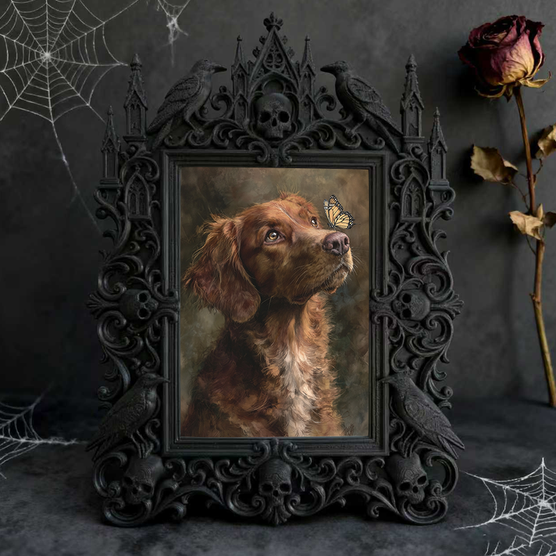 TikTok-trending Gothic Dark-style Photo Frame | Gothic Eyelash Perm Studio Shelf Decor, Photo Ornament, Wall-mountable & Tabletop, High-glos