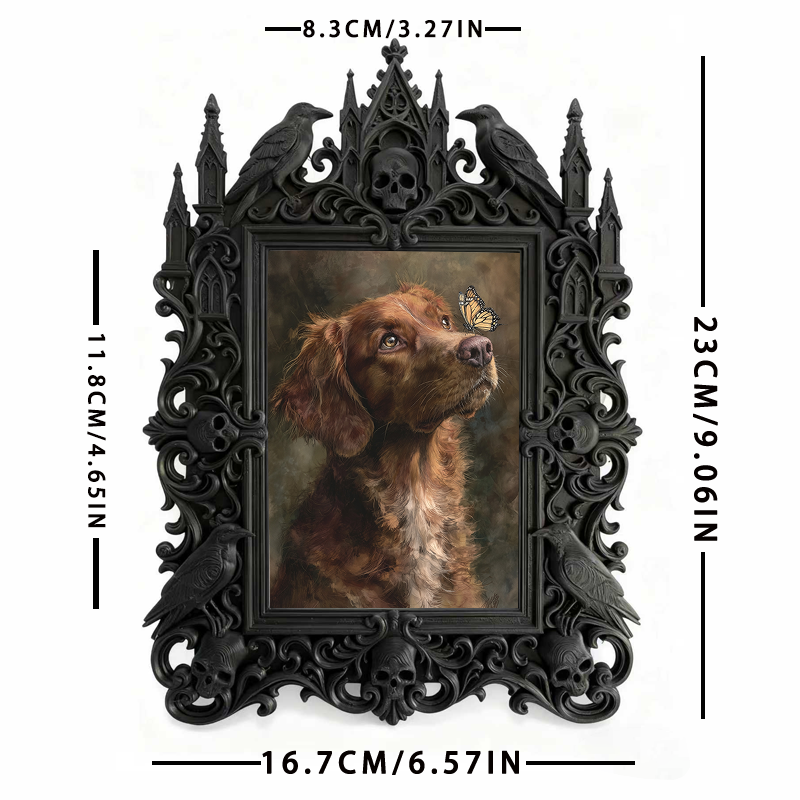 TikTok-trending Gothic Dark-style Photo Frame | Gothic Eyelash Perm Studio Shelf Decor, Photo Ornament, Wall-mountable & Tabletop, High-glos