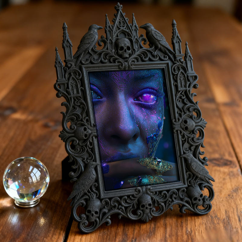 Edgy-cool-vibe Gothic Dark-style Photo Frame | Horror Movie Poster Framing Shop Decor, Photo Ornament, Dual-use Display, Minimalist Frame