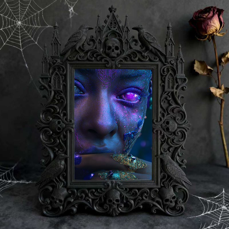 Edgy-cool-vibe Gothic Dark-style Photo Frame | Horror Movie Poster Framing Shop Decor, Photo Ornament, Dual-use Display, Minimalist Frame