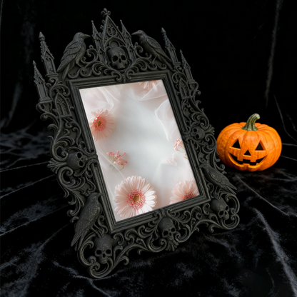 Luxe-dark-chic Gothic Dark-style Photo Frame | Dark Calligraphy Envelope Seal Shop Decor, Photo Ornament, Wall-mountable & Tabletop, Practic