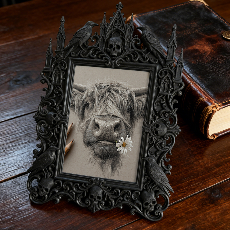 Hard-to-find Gothic Dark-style Photo Frame | Vampire Cosplay Prosthetic Makeup Studio Decor, Photo Ornament, Wall/Table Dual-use, Artistic F