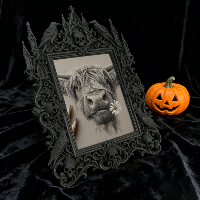 Hard-to-find Gothic Dark-style Photo Frame | Vampire Cosplay Prosthetic Makeup Studio Decor, Photo Ornament, Wall/Table Dual-use, Artistic F