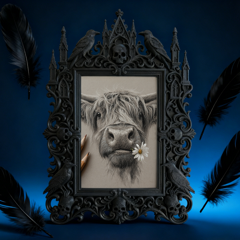 Hard-to-find Gothic Dark-style Photo Frame | Vampire Cosplay Prosthetic Makeup Studio Decor, Photo Ornament, Wall/Table Dual-use, Artistic F