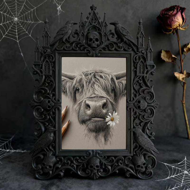 Hard-to-find Gothic Dark-style Photo Frame | Vampire Cosplay Prosthetic Makeup Studio Decor, Photo Ornament, Wall/Table Dual-use, Artistic F