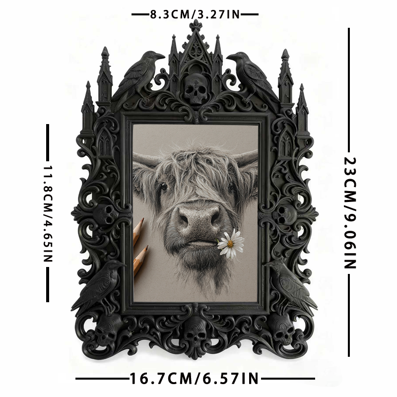 Hard-to-find Gothic Dark-style Photo Frame | Vampire Cosplay Prosthetic Makeup Studio Decor, Photo Ornament, Wall/Table Dual-use, Artistic F