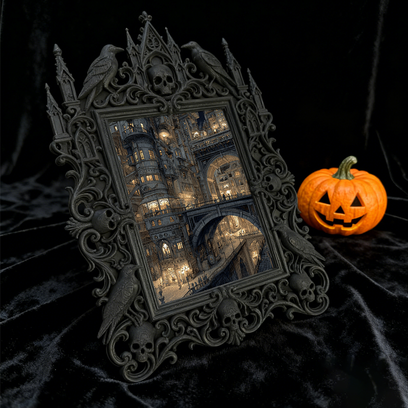 Sturdy-long-lasting Gothic Dark-style Photo Frame | Gothic Custom Leather Keychain Shop Decor, Photo Ornament, Dual-use Display, Wear-resist