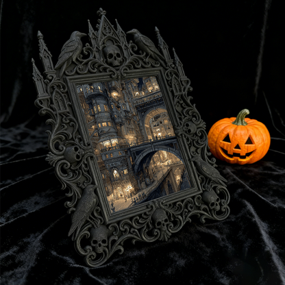 Sturdy-long-lasting Gothic Dark-style Photo Frame | Gothic Custom Leather Keychain Shop Decor, Photo Ornament, Dual-use Display, Wear-resist