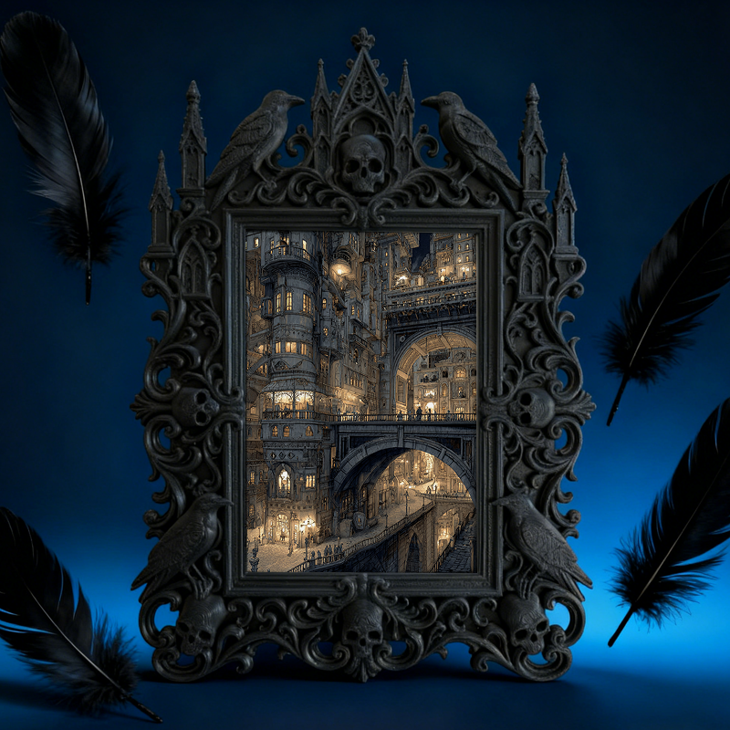 Sturdy-long-lasting Gothic Dark-style Photo Frame | Gothic Custom Leather Keychain Shop Decor, Photo Ornament, Dual-use Display, Wear-resist