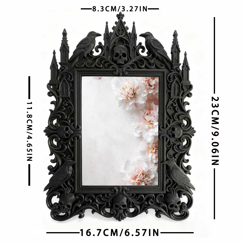 Bold-standout Gothic Dark-style Photo Frame | Dark Fantasy Dice Carving Studio Decor, Photo Ornament, Wall-mountable & Tabletop, Creative Fr