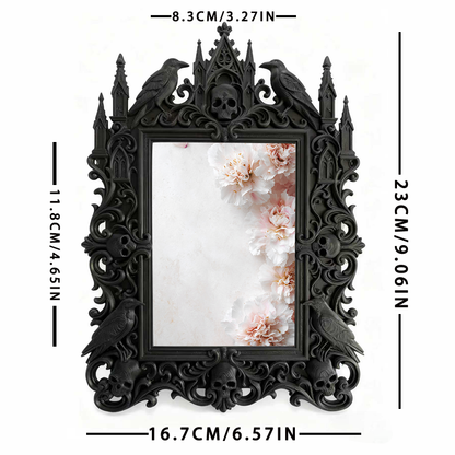 Bold-standout Gothic Dark-style Photo Frame | Dark Fantasy Dice Carving Studio Decor, Photo Ornament, Wall-mountable & Tabletop, Creative Fr