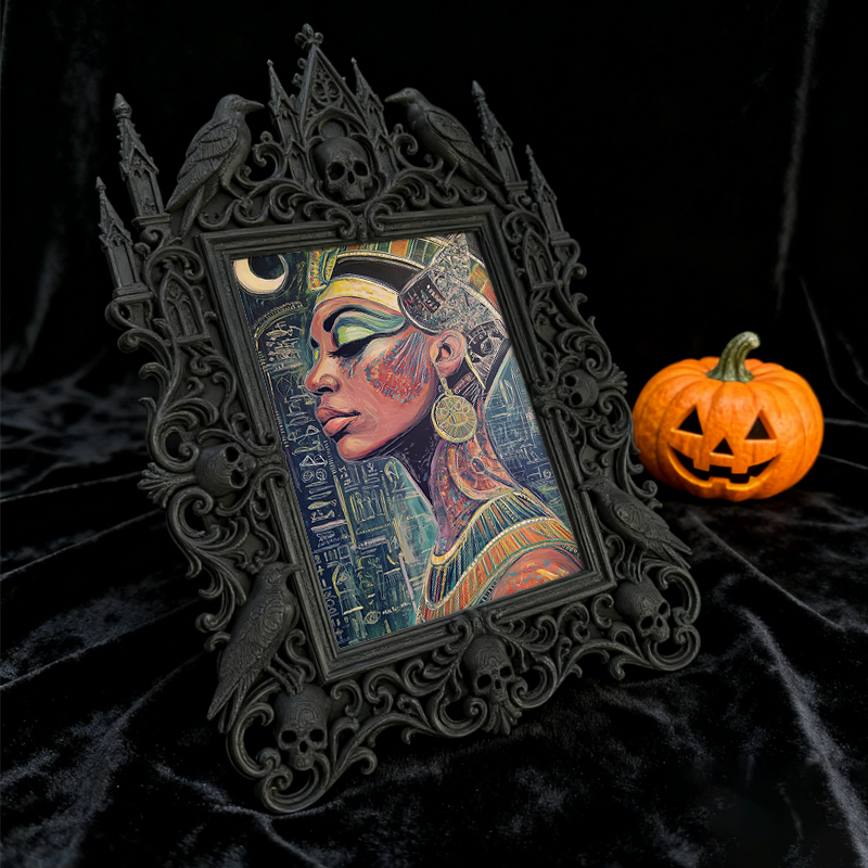 Cute-dark-charm Gothic Dark-style Photo Frame | Gothic Pet Halloween Witch Hat Display Decor, Photo Ornament, Dual-use Display, Cute Frame