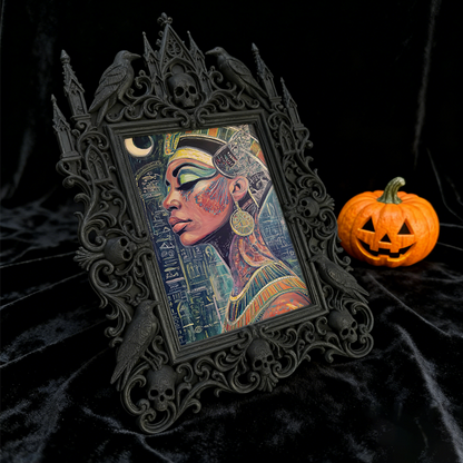 Cute-dark-charm Gothic Dark-style Photo Frame | Gothic Pet Halloween Witch Hat Display Decor, Photo Ornament, Dual-use Display, Cute Frame
