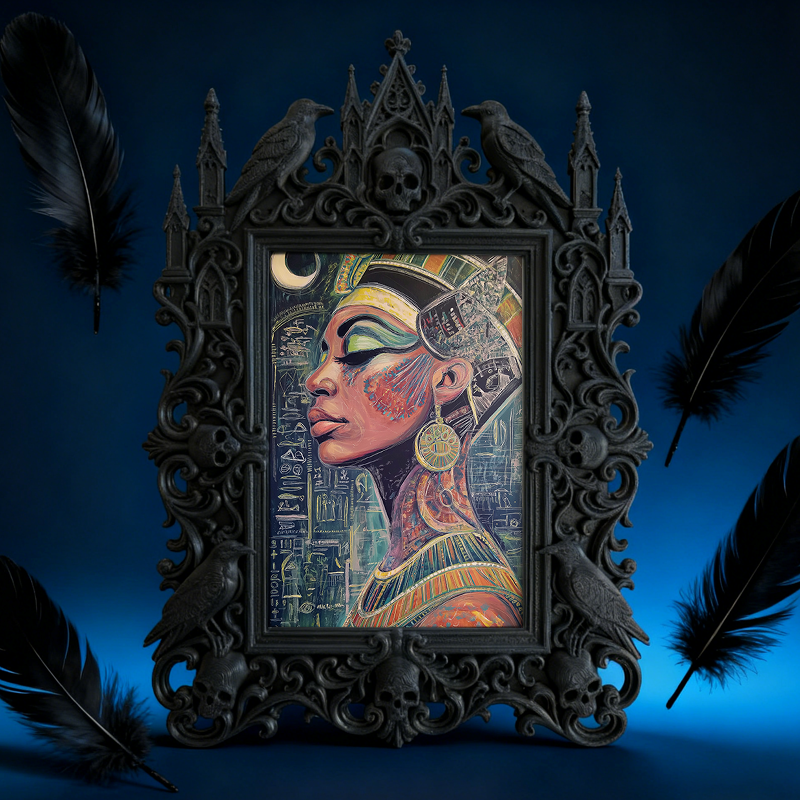 Cute-dark-charm Gothic Dark-style Photo Frame | Gothic Pet Halloween Witch Hat Display Decor, Photo Ornament, Dual-use Display, Cute Frame