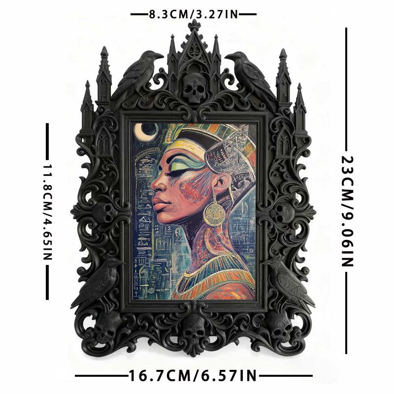 Cute-dark-charm Gothic Dark-style Photo Frame | Gothic Pet Halloween Witch Hat Display Decor, Photo Ornament, Dual-use Display, Cute Frame