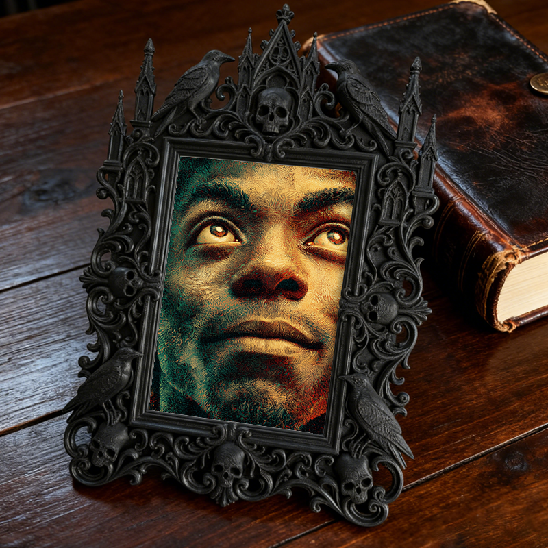 Top-selling-hit Gothic Dark-style Photo Frame | Dark Academia Student Poetry Reading Corner Decor, Photo Ornament, Wall/Table Dual-use, Dura