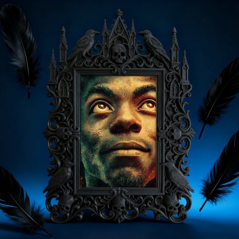 Top-selling-hit Gothic Dark-style Photo Frame | Dark Academia Student Poetry Reading Corner Decor, Photo Ornament, Wall/Table Dual-use, Dura