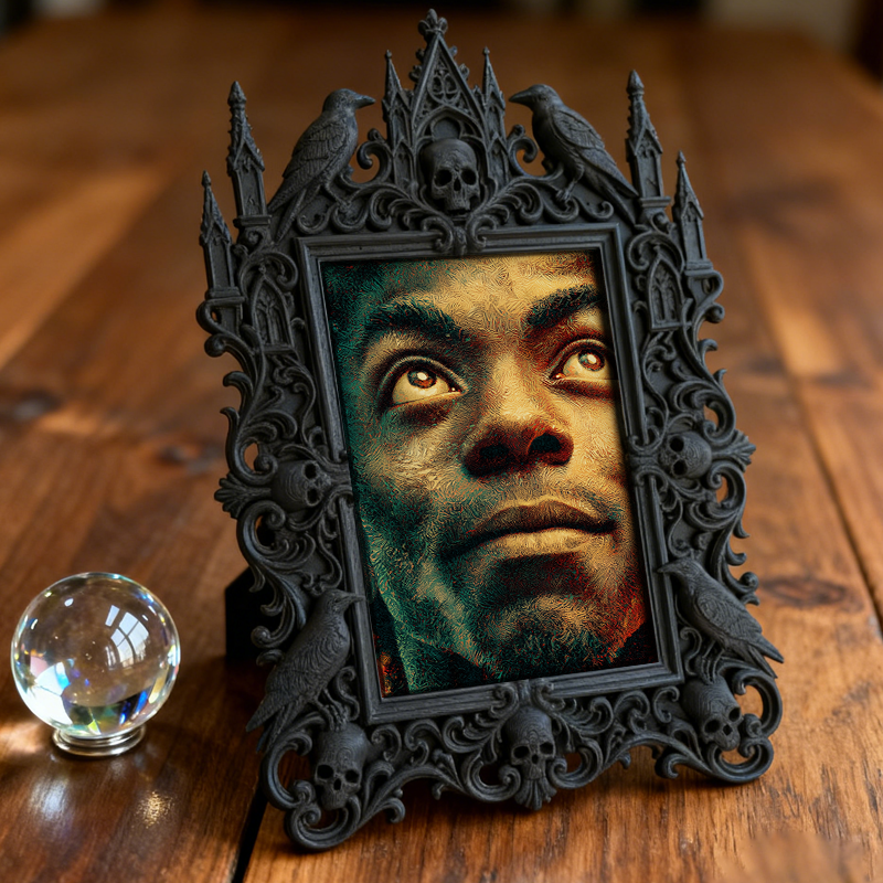 Top-selling-hit Gothic Dark-style Photo Frame | Dark Academia Student Poetry Reading Corner Decor, Photo Ornament, Wall/Table Dual-use, Dura