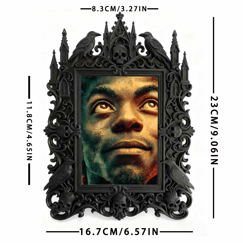 Top-selling-hit Gothic Dark-style Photo Frame | Dark Academia Student Poetry Reading Corner Decor, Photo Ornament, Wall/Table Dual-use, Dura
