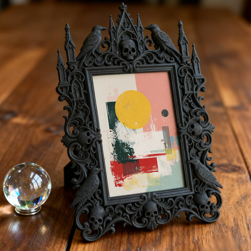 Quick-sellout-pick Gothic Dark-style Photo Frame | Halloween Haunted Schoolhouse Photo Spot Decor, Photo Ornament, Wall-mountable & Tabletop
